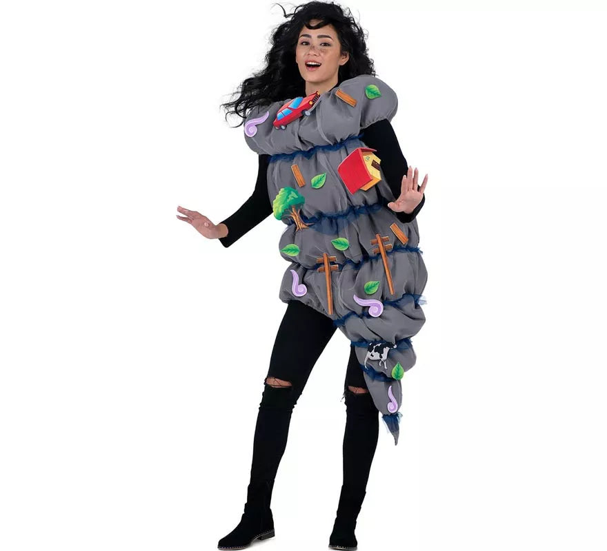 Translation missing: pt-PT.Disfraz de Tornado gris con accesorios para adulto