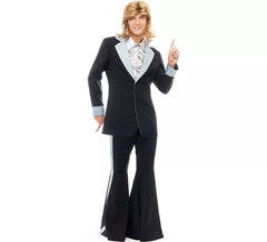 Fato masculino estilo disco flare dos anos 70
