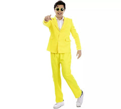 Traje masculino amarelo neon
