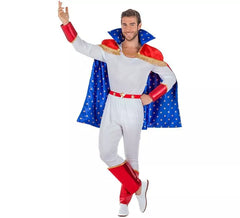 Fato de trapézio com capa para homem