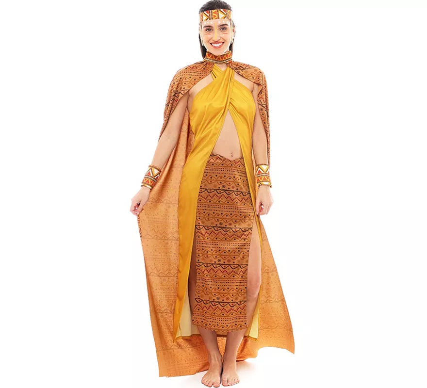 Translation missing: pt-PT.Disfraz de Tribal Africana amarillo y marrón para mujer