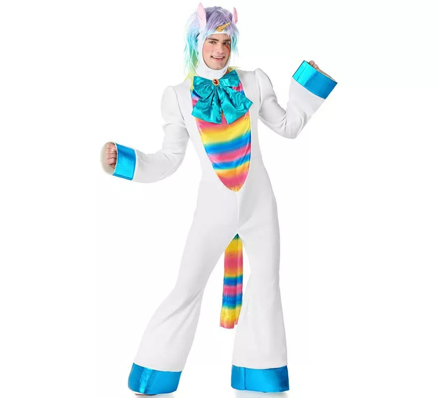 Translation missing: pt-PT.Disfraz de Unicornio arcoiris con lazo para adultos
