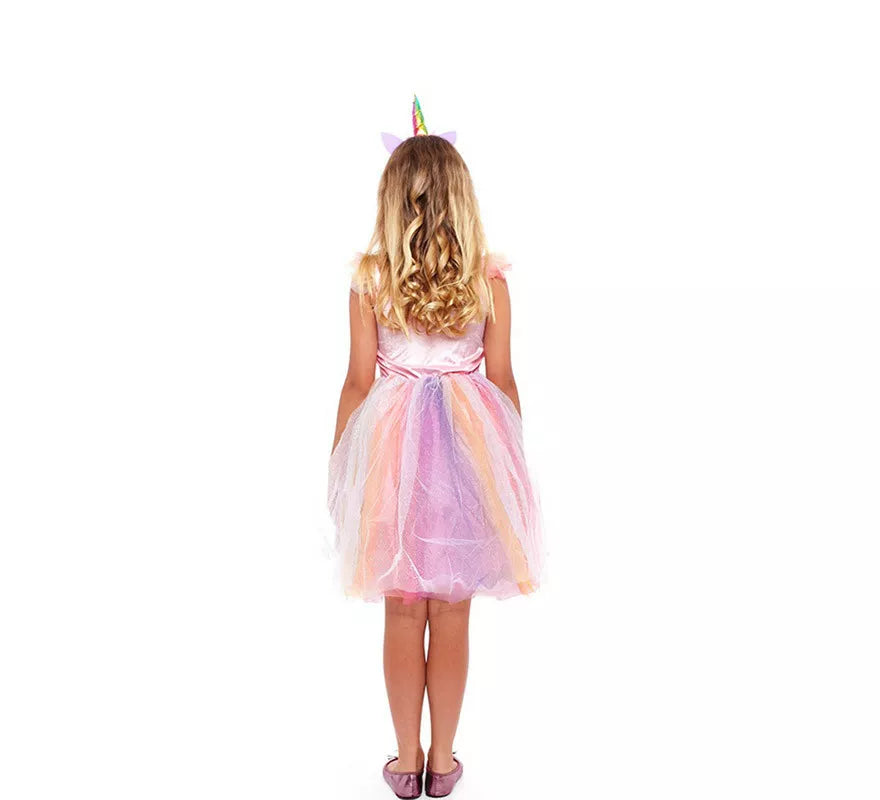 Translation missing: pt-PT.Disfraz de Unicornio Arcoíris Rosa para niña
