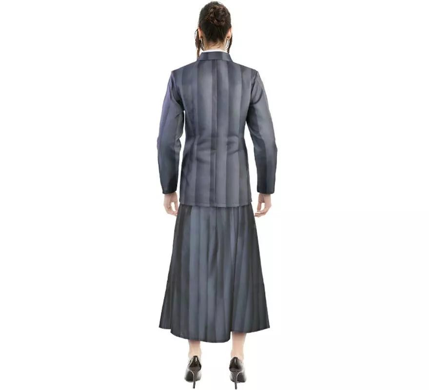 Disfraz de Uniforme Escolar Gótico a rayas para mujer