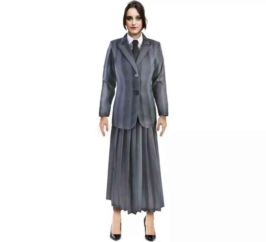 Translation missing: pt-PT.Disfraz de Uniforme Escolar Gótico a rayas para mujer