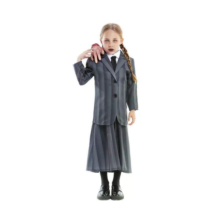 Translation missing: pt-PT.Disfraz de Uniforme Escolar Gótico a rayas para niña y adolescente