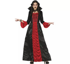 Fato de vampira clássica vermelha para mulher