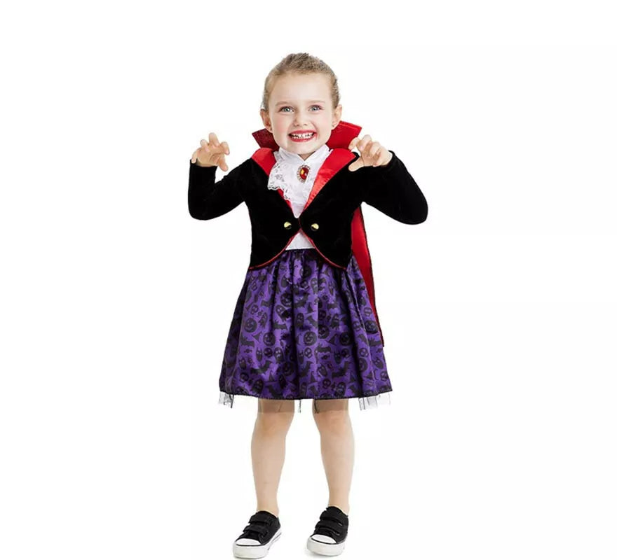 Translation missing: pt-PT.Disfraz de Vampiresa clásico con capa y cuello para bebé y niña