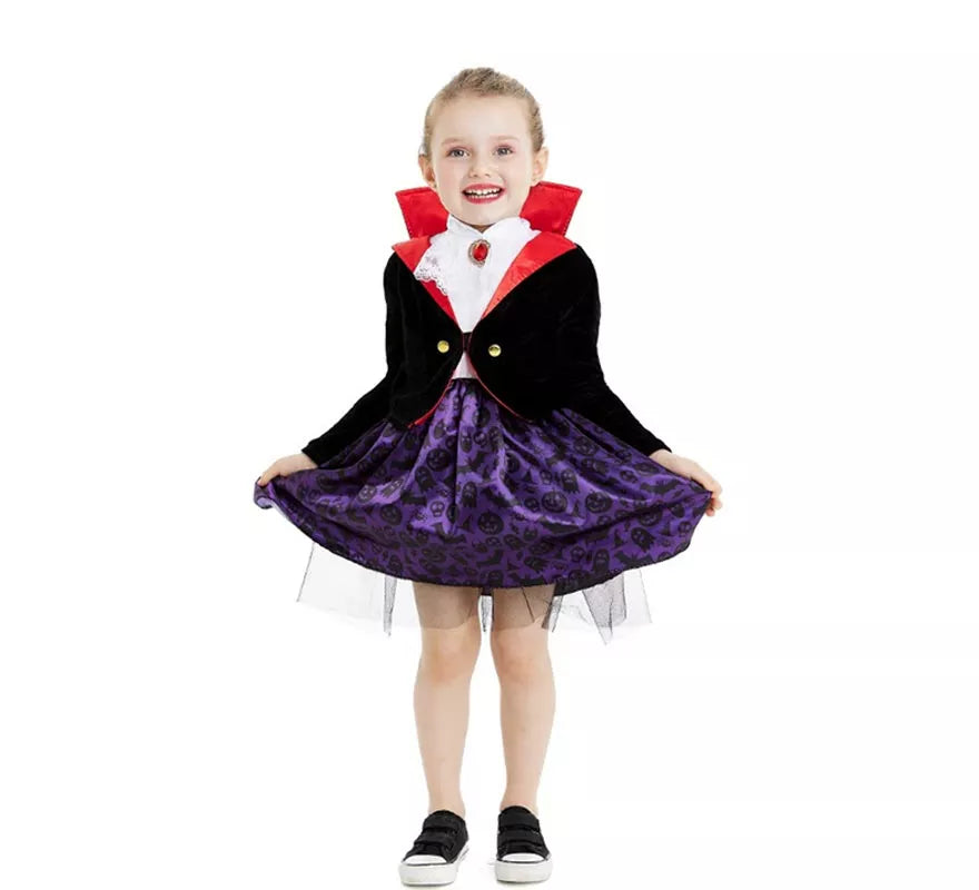 Translation missing: pt-PT.Disfraz de Vampiresa clásico con capa y cuello para bebé y niña