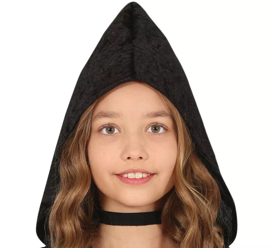 Translation missing: pt-PT.Disfraz de Vampiresa con capucha negra para niña