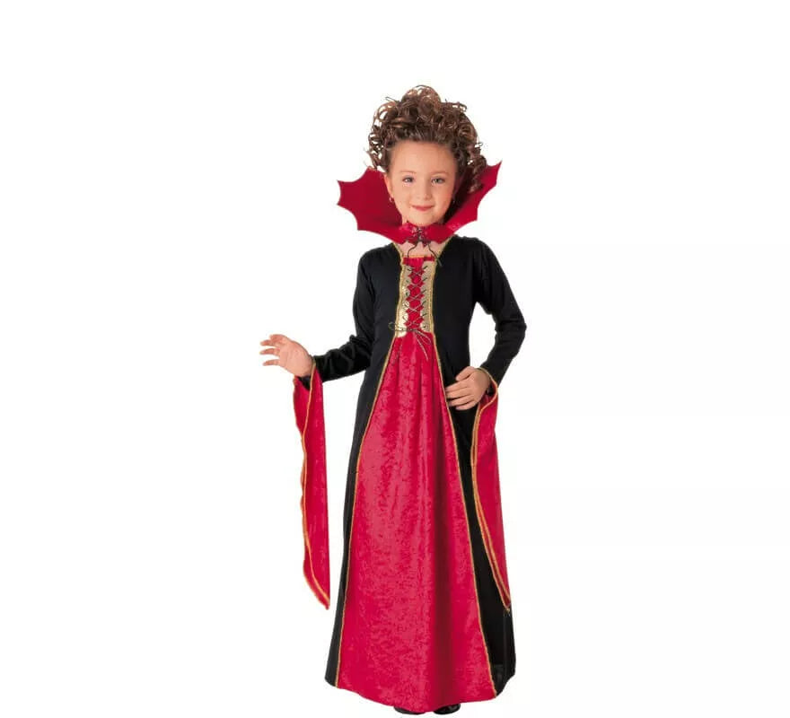 Translation missing: pt-PT.Disfraz de Vampiresa Gótica Roja para niña