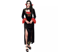 Fato de vampira com punhos vermelhos para mulher