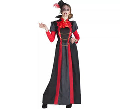Fato de vampiro vitoriano vermelho