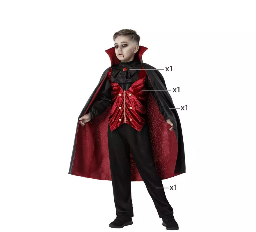 Translation missing: pt-PT.Disfraz de Vampiro Borgoña para niño