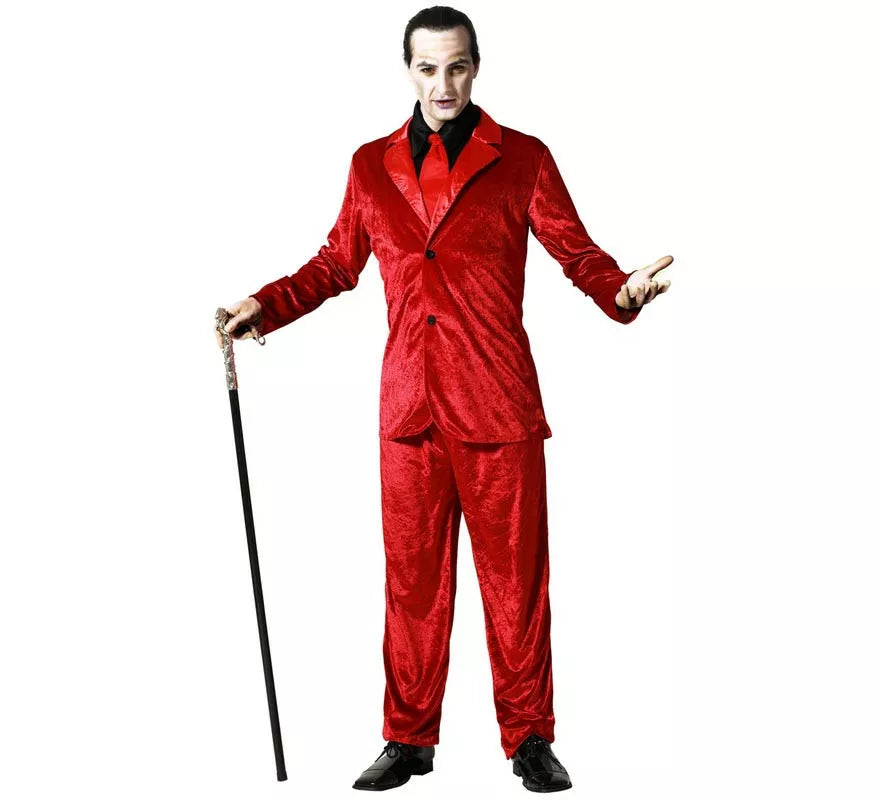 Translation missing: pt-PT.Disfraz de Vampiro Elegante Rojo para hombre