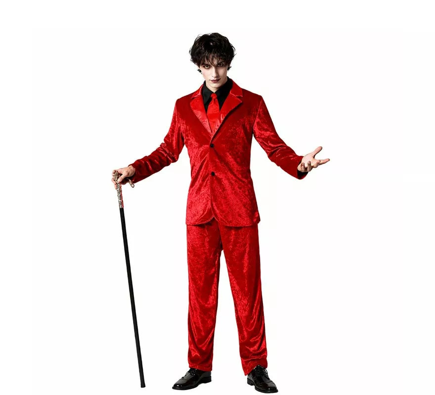 Translation missing: pt-PT.Disfraz de Vampiro Elegante Rojo para hombre