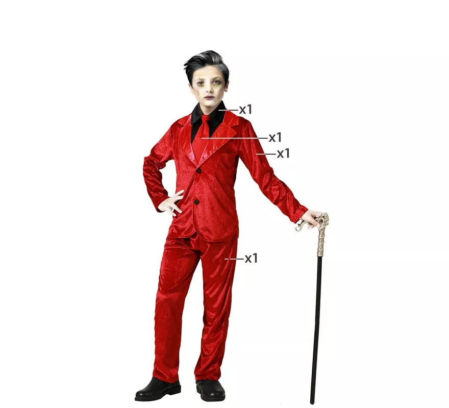 Disfraz de Vampiro Elegante Rojo para niño