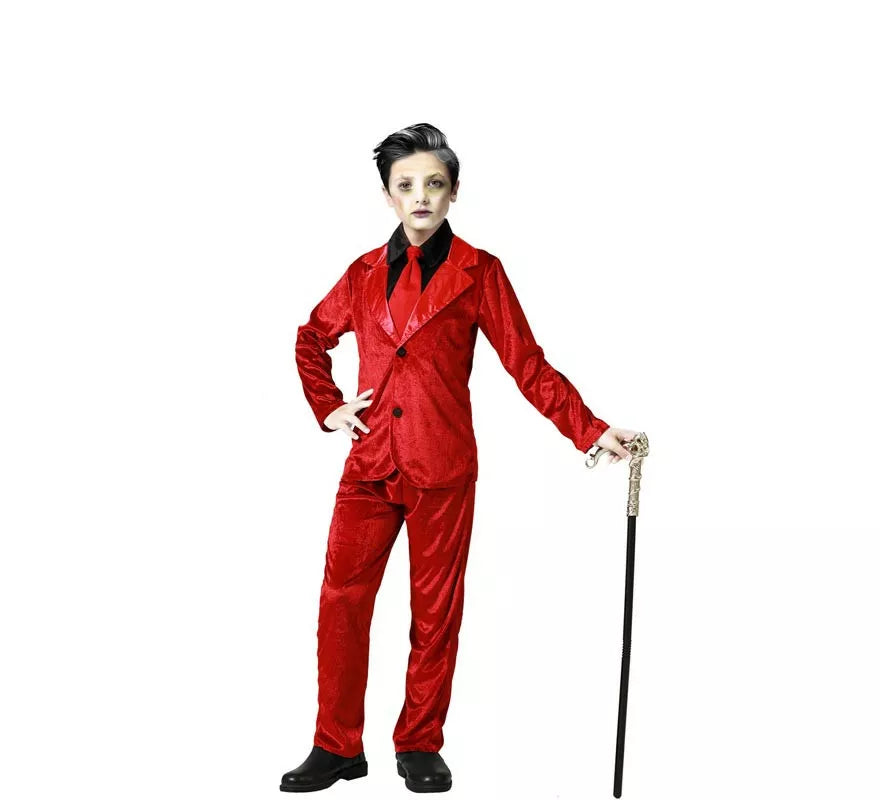 Translation missing: pt-PT.Disfraz de Vampiro Elegante Rojo para niño