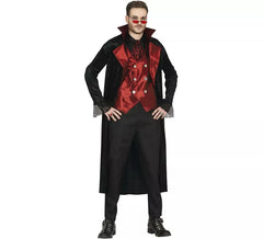 Fato de Vampiro Maligno com colete vermelho para homem