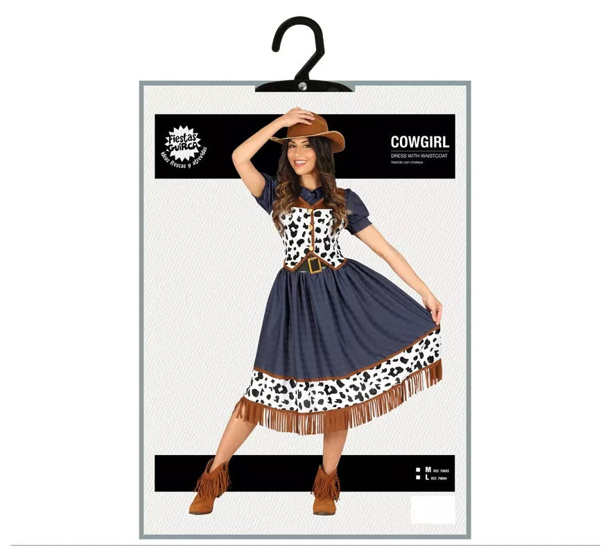 Translation missing: pt-PT.Disfraz de Vaquera con vestido estampado para mujer