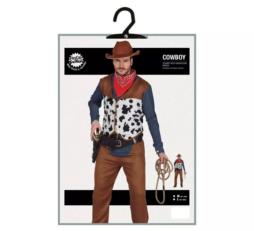 Disfraz de Vaquero Clásico con chaleco para hombre