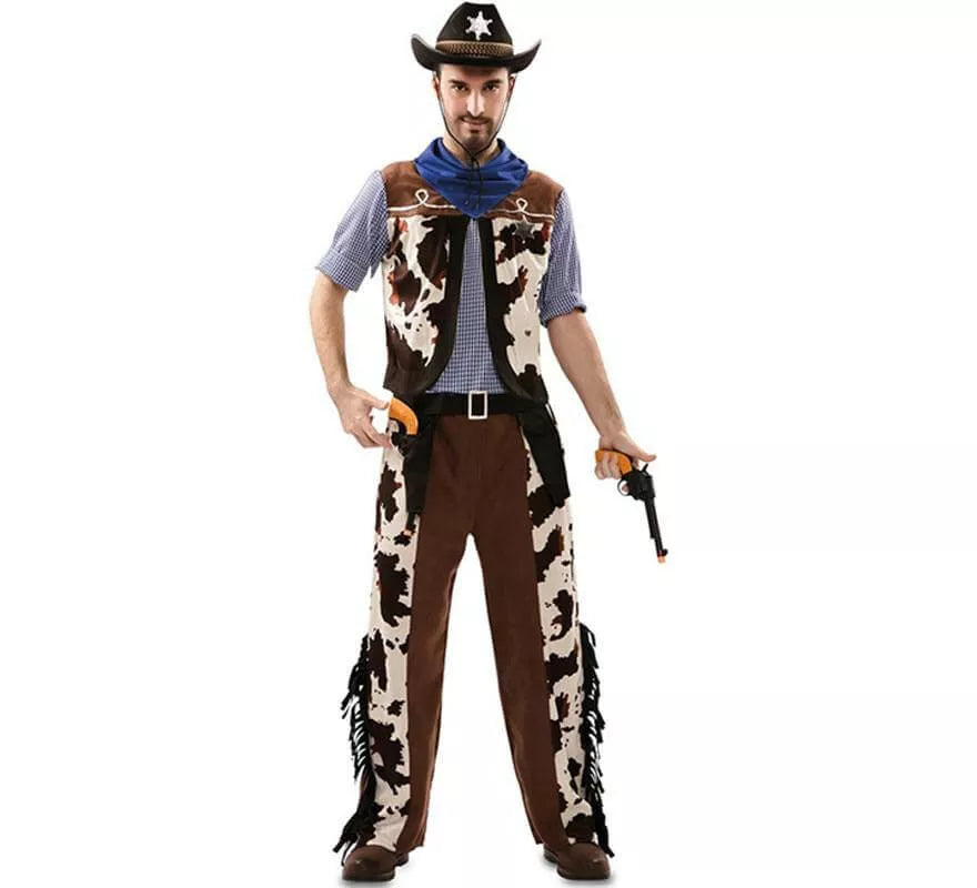 Translation missing: pt-PT.Disfraz de Vaquero con estampado vaca para hombre