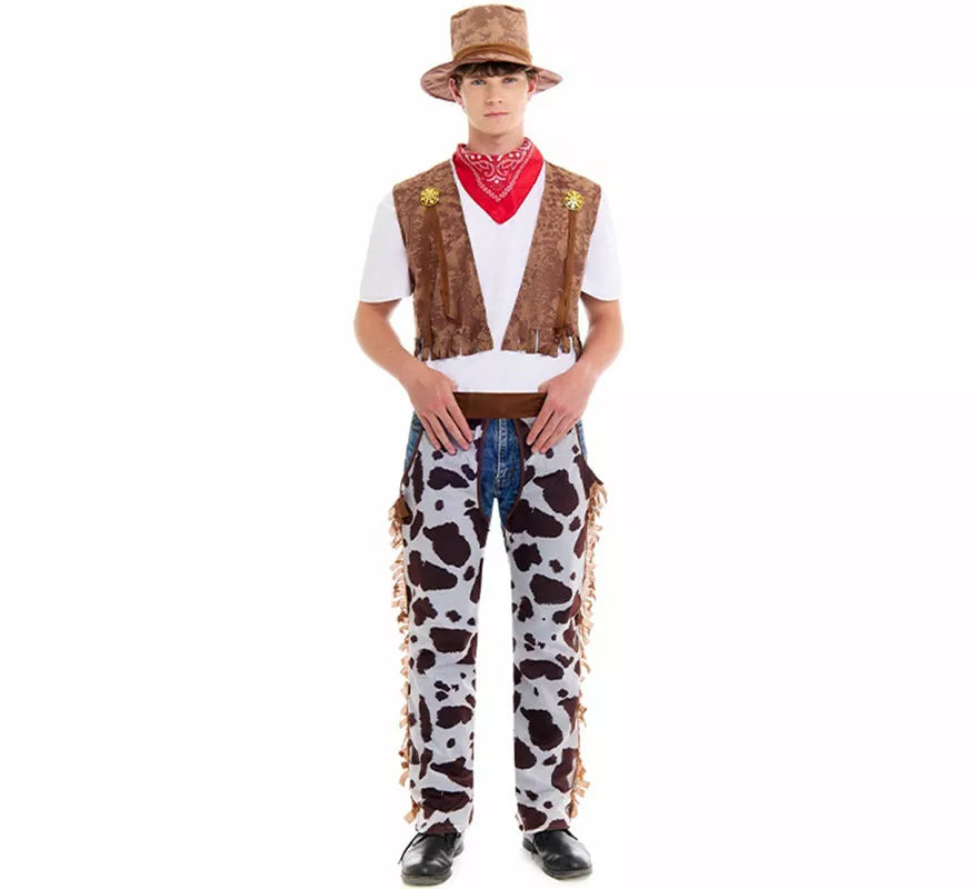 Translation missing: pt-PT.Disfraz de Vaquero Oeste con Zahones para hombre