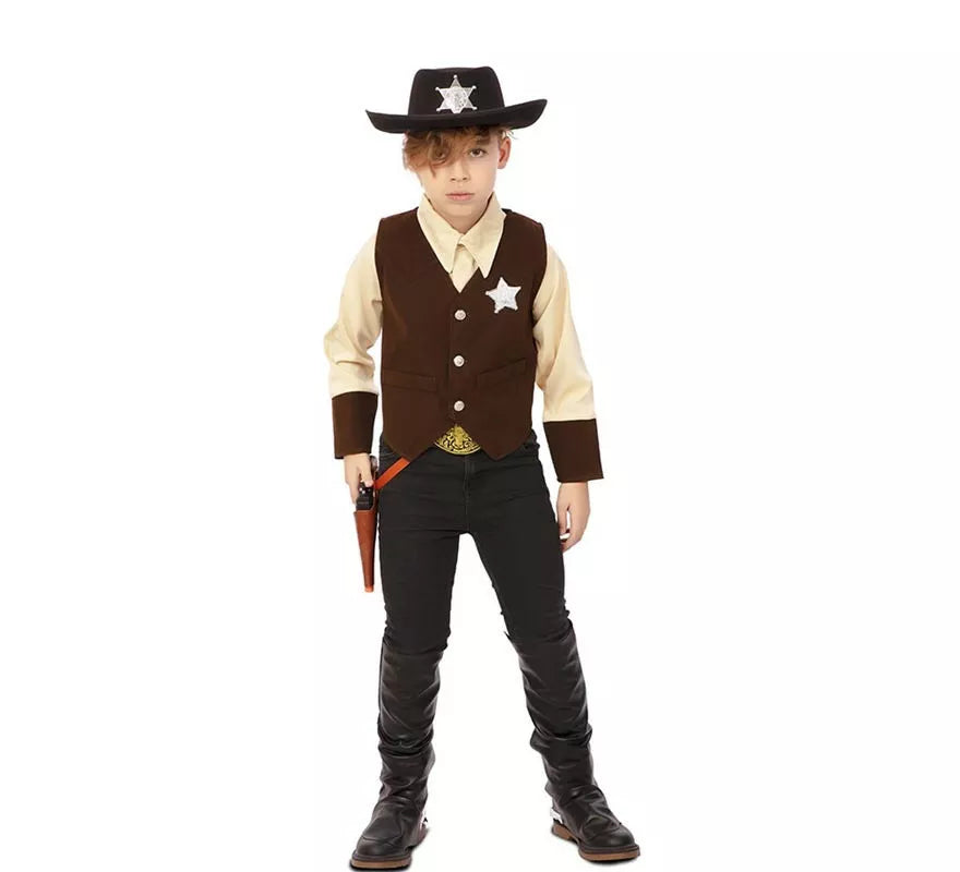 Translation missing: pt-PT.Disfraz de Vaquero Sheriff marrón para niño