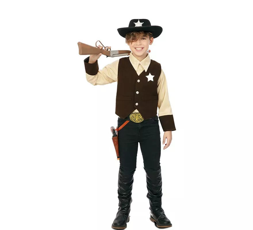 Translation missing: pt-PT.Disfraz de Vaquero Sheriff marrón para niño