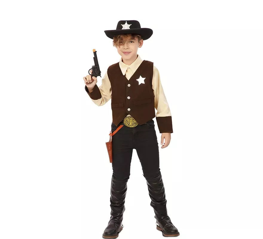 Translation missing: pt-PT.Disfraz de Vaquero Sheriff marrón para niño