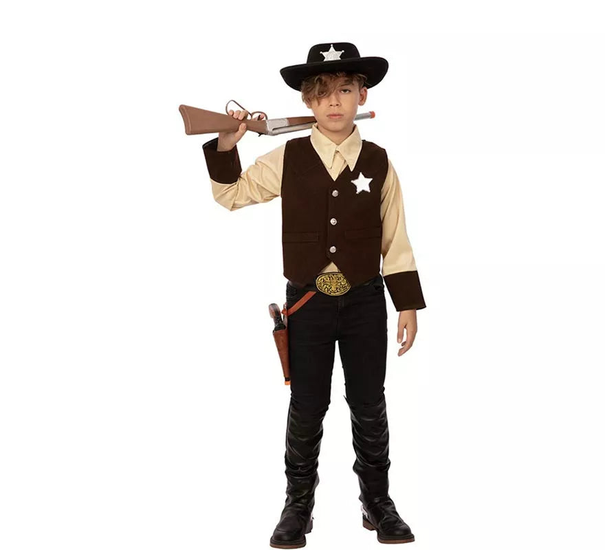Translation missing: pt-PT.Disfraz de Vaquero Sheriff marrón para niño