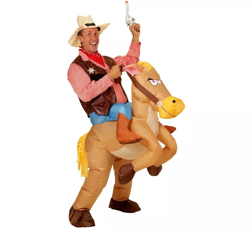 Translation missing: pt-PT.Disfraz de Vaquero sobre Caballo Hinchable para adulto