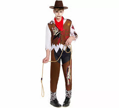 Fato de cowboy zumbi para homens