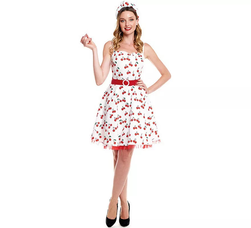 Disfraz de Vestido Cerezas Años 50 para mujer