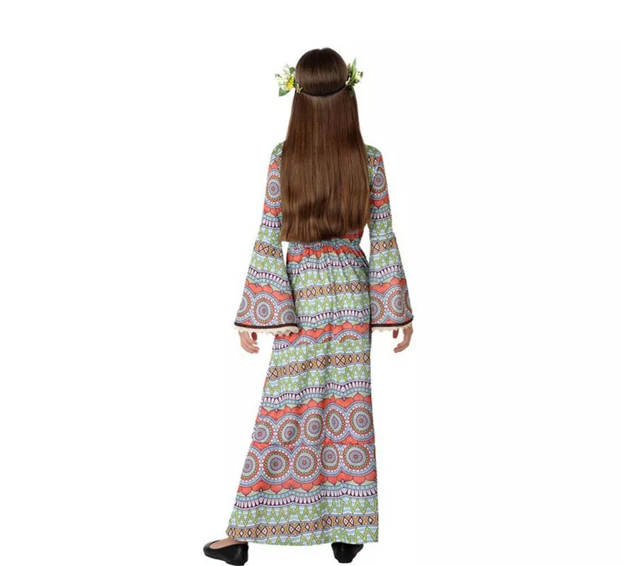 Translation missing: pt-PT.Disfraz de Vestido Hippie con Estampado para niña