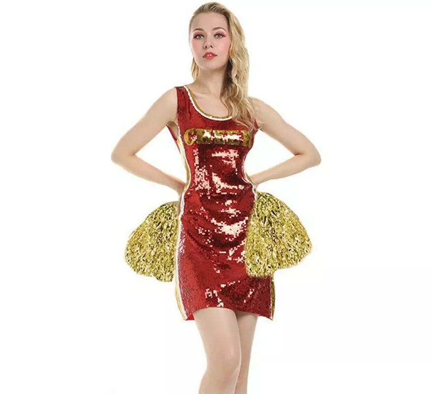 Translation missing: pt-PT.Disfraz de Vestido Lentejuelas Animadora para mujer