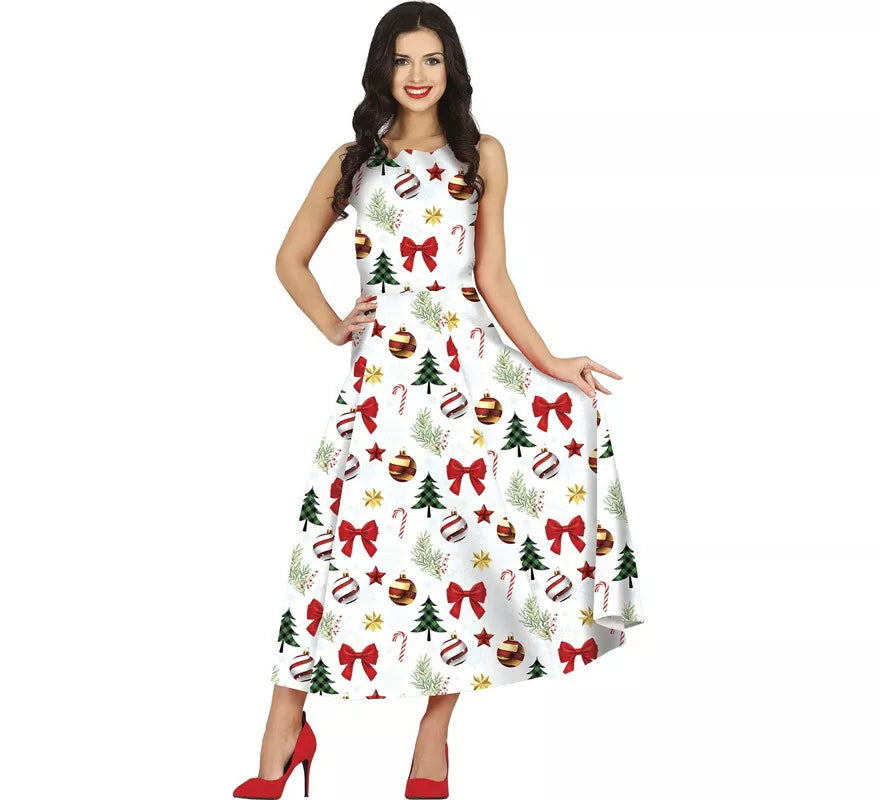 Translation missing: pt-PT.Disfraz de Vestido Navidades Blanco Largo para mujer