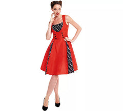 Fato de vestido rockabilly feminino dos anos 50