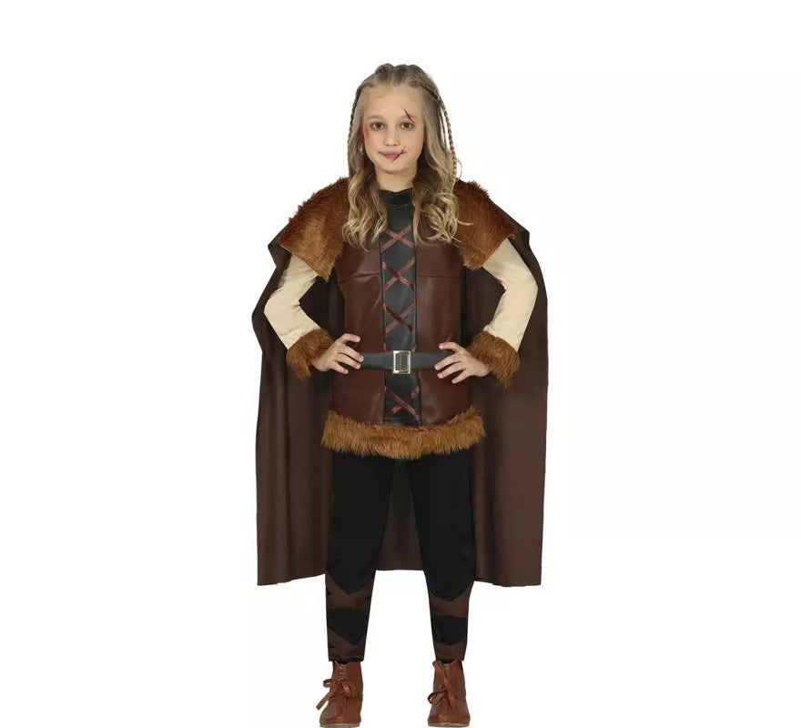 Translation missing: pt-PT.Disfraz de Vikinga marrón para niña