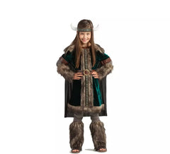 Fato de viking verde para menina