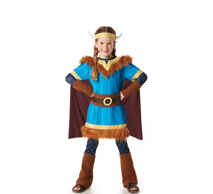 Translation missing: pt-PT.Disfraz de Vikingo azul con Capa para niños