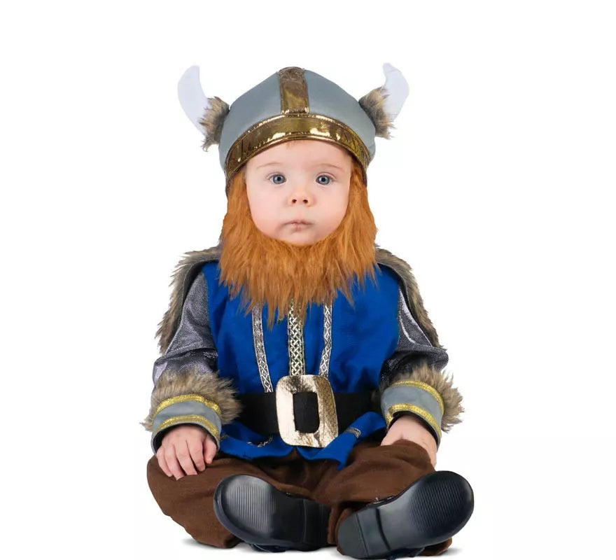 Translation missing: pt-PT.Disfraz de Vikingo azul con sombrero para bebé y niño