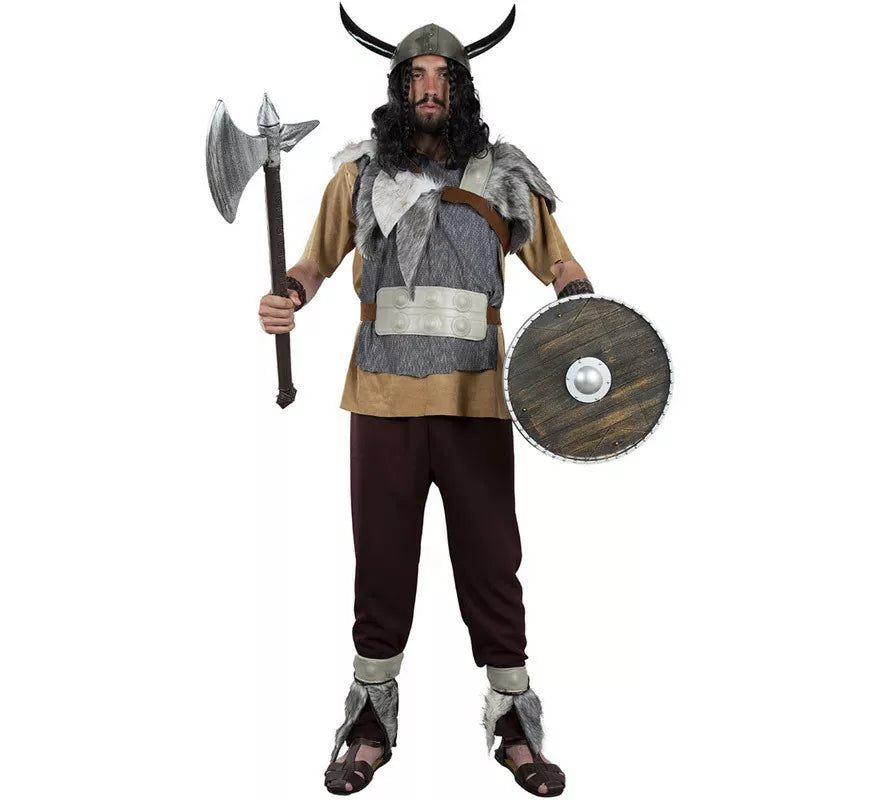 Translation missing: pt-PT.Disfraz de Vikingo Gris para hombre