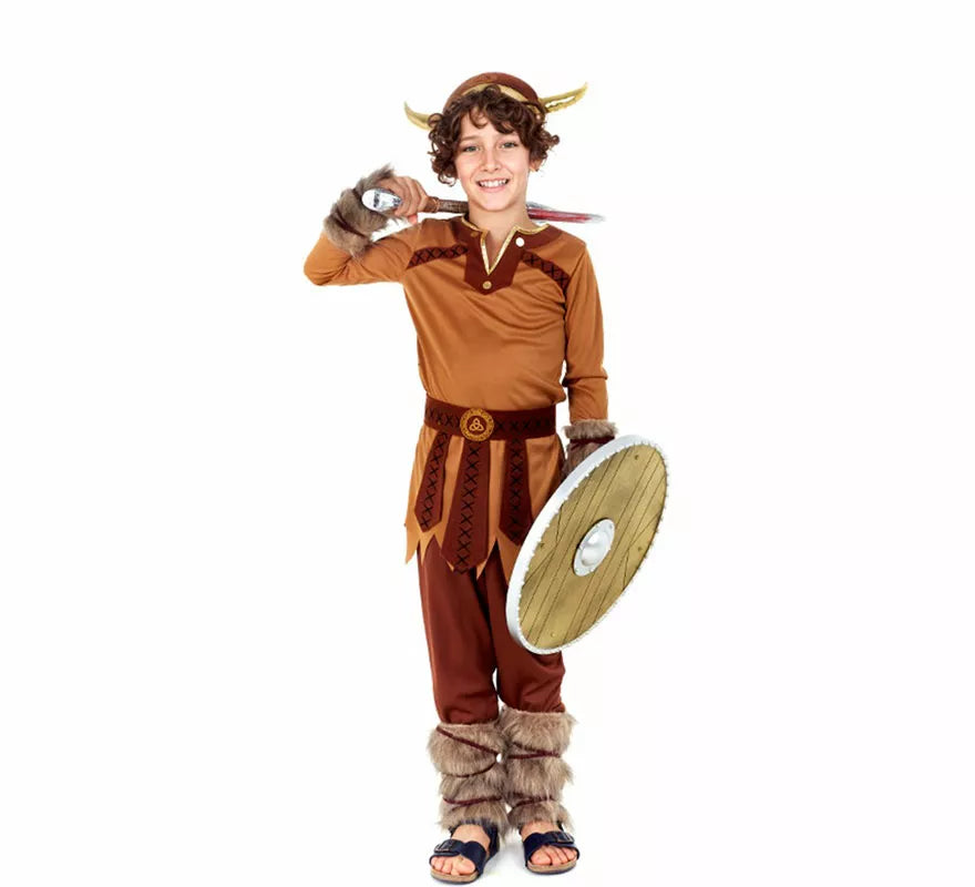 Translation missing: pt-PT.Disfraz de Vikingo marrón para niño