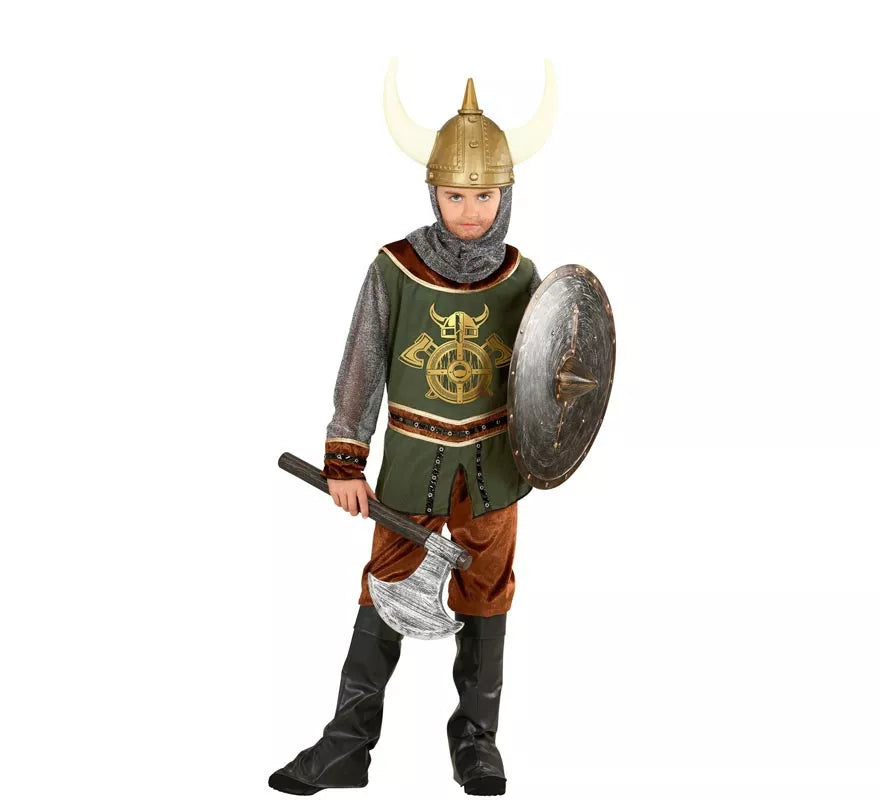 Disfraz de Vikingo verde para niño