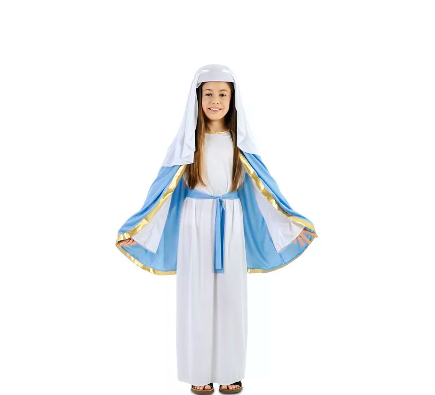 Disfraz de Virgen María con capa para niña