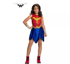 Fato clássico de DC Wonder Woman com bandana para menina