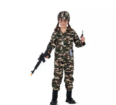 Fato de soldado com walkie-talkie para crianças