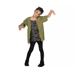 Fato de zumbi verde infectado para menino