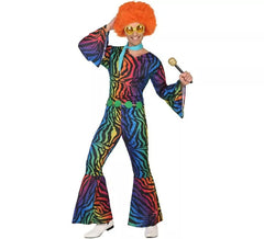 Fato de discoteca com estampa multicolor para homem